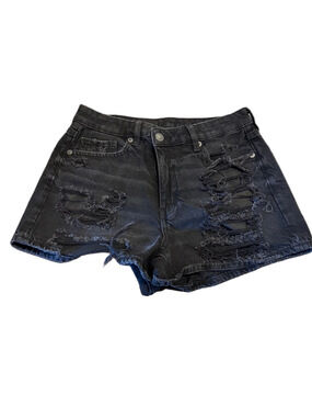 American Eagle Outfitters Black Distressed Jean Shorts Size 4